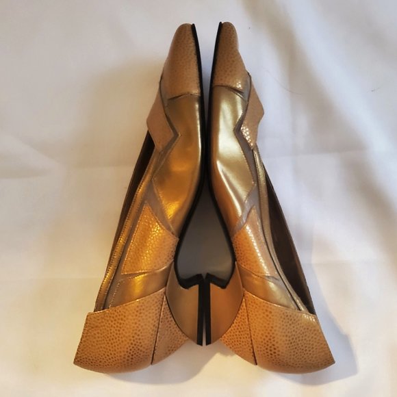 Stuart Weitzman Gold with Several Gold Details and Mesh Size 8 - Picture 5 of 13